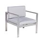 Garden Armchair Light Grey Aluminium Frame Outdoor With Cushions