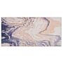 Area Rug Carpet Beige And Grey Polyester Fabric Abstract Pattern Rubber Coated Bottom 80 X 150 Cm