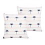 Set Of 2 Garden Cushions White Polyester Palm Pattern 45 X 45 Cm Square Modern Outdoor Patio Water Resistant