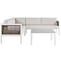 4-seater Lounge Set With Coffee Table White And Brown Aluminium 4 Seater With Cushions