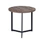 Side Table Dark Wood Top Black Legs