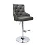 Rocco Leather Effect Graphite Grey Bar Stool