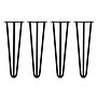 4 X 16" Hairpin Legs - 3 Prong - 12mm - Black