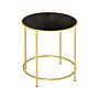 Homcom Round Side Table Morden Coffee Tables With Gold Metal Base, Table With Tempered Glass Tabletop