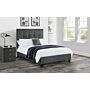 Sorrento High Headboard Bed 150cm - Slate Linen