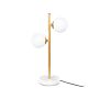 Table Lamp Gold Glass Shade Iron Rod Frame Double Light