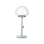 Table Lamp Green Metal Base Glass Shade Pull Switch Minimalistic Style Home Office Light