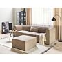 Modular Sofa Beige Taupe Corduroy With Ottoman 3 Seater Sectional Sofa