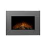 Adam Carina Electric Wall Mounted Fire With Logs & Remote Control In Satin Grey, 32 Inch