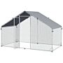 Pawhut Galvanised Walk In Chicken Coop Hen House W/ Water-resist Cover, 3 X 1.7 X 1.9m