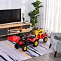 Homcom Kids Controllable Excavator Plastic Ride On Pedal Truck Red/yellow