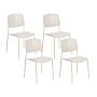 Set Of 2 Dining Chairs Beige Plastic