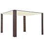 Vidaxl Gazebo With Roof Poly Rattan 300x300x200 Cm Brown And Cream