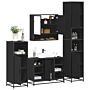 Vidaxl 4 Piece Bathroom Furniture Set Black Engineered Wood