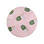 Round Rug Pink And Green Printed Cactus Ø 120 Low Pile For Children