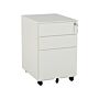 Office Storage Unit Off-white Steel With Castors 3 Drawers Key-locked