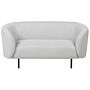 2 Seater Sofa Black And White Polyester Fabric Soft Nubby Black Legs Retro Glam Art Decor Style