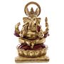 Decorative Gold And Red 14cm Ganesh Statue