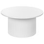 Coffee Table White Mdf Tabletop Base ⌀ 60 Cm Classic