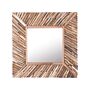 Decorative Wall Mirror Light Wood 61 X 61 Cm