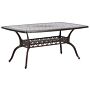 Garden Dining Table Brown Aluminium Rectangular 102 X 165 Cm Outdoor