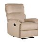 Armchair With Footrest Light Brown Polyester Modern Contemporary Style