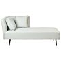 Chaise Lounge Mint Green Left Hand Polyester Fabric Upholstery With Decorative Cushions Metal Legs