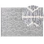 Rug Grey With Beige Wool Cotton Blend 140 X 200 Cm Modern Geometric Hand Woven Flat Weave