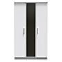 Devon Triple Mirrored Wardrobe In White