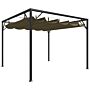 Vidaxl Garden Gazebo With Retractable Roof 3x3 M Taupe 180 G/m²