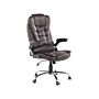 Office Chair Brown Faux Leather Armrests Swivel Adjustable Height Castors Modern Beliani