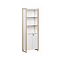 Bookcase Light Wood White Engineered Wood 3-tier With Locker For Documents Modern Scandinavian Office