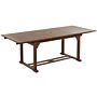 Outdoor Dining Table Dark Natural Solid Acacia Wood 160/220 X 90 Cm Extendable Top Rustic Traditional Design Beliani