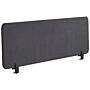 Desk Screen Dark Grey Pet Board Fabric Cover 160 X 40 Cm Acoustic Screen Modular Mounting Clamps