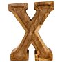 Hand Carved Wooden Embossed Letter X