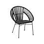 Rattan Armchair Black Wicker Black Metal Legs Papasan Living Dining Room