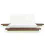 Japan Led Bed Frame Light Wood Eu King Size 5ft3 Wood Veneer Low Profile