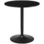 Homcom Round Dining Table, Modern Dining Room Table With Steel Base, Non-slip Foot Pad, Space Saving Small Dining Table, Black