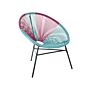 Garden Chair Blue With Pink Pe Rattan Papasan