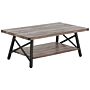 Coffee Table Taupe Wood With Storage Shelf 100 X 55 Cm