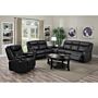 Leeds Recliner Leatherlux & Pu 2 Seater Gun Metal