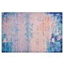 Area Rug Carpet Blue Polyester Fabric Abstract Distressed Pattern Rubber Coated Bottom 160 X 230 Cm