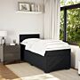 Vidaxl Box Spring Bed With Mattress Black 90x190 Cm Velvet