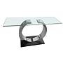 Phoenix Glass Console Table With Stainless Steel Base