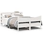 Vidaxl Bed Frame With Headboard White 150x200 Cm King Size Solid Wood Pine