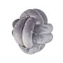 Decorative Cushion Grey Velvet Knot Pillow 20 X 20 Cm With Glitter