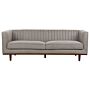 Sofa Light Brown Polyester Upholstered 3-seater Modern Couch Style Living Room Wide Armrests Tufted Backrest