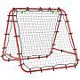 Homcom Double Sided Football Rebounder Net, Football Rebound Goal With 5 Adjustable Angles, Red