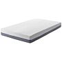 Memory Foam Mattress White With Grey Fabric Eu Single Size Medium Firm