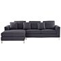 Corner Sofa Grey Fabric Upholstered L-shaped Right Hand Orientation